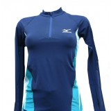 ENSEMBLE MIZUNO LICRA FERMETURE BLEU TUR